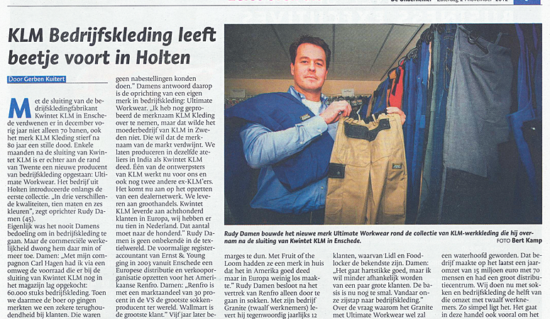 KLM bedrijfskleding in Holten